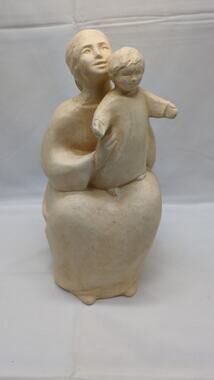 Mary Southard Mother Child Sculpture Signed Art Figurine Statue 12x6 Vintage